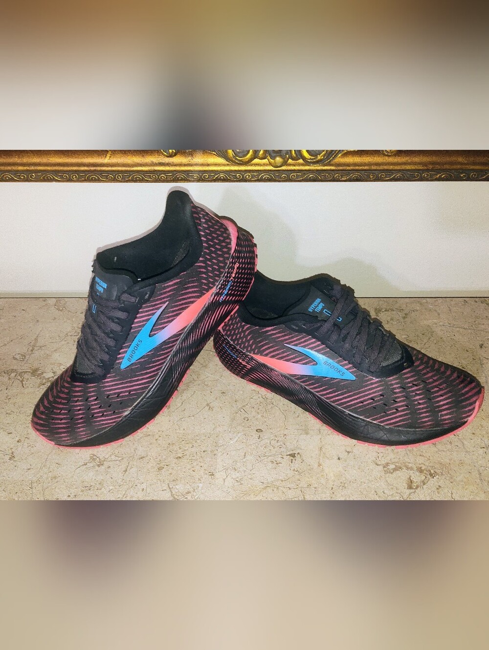 Brooks Hyperion Tempo Women's Running Shoes - Black with Pink & Blue Accents